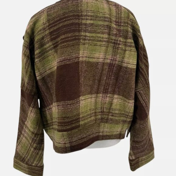 Dex Clothing Harvest Plaid Shirt Trench Coat Sz MED NWT - Picture 3 of 4